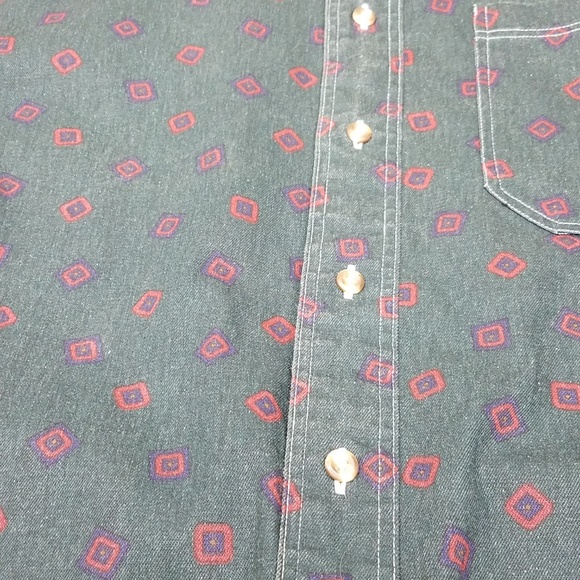 Vintage 90's John Ashford Sport Denim Shirt Medium - Picture 3 of 8